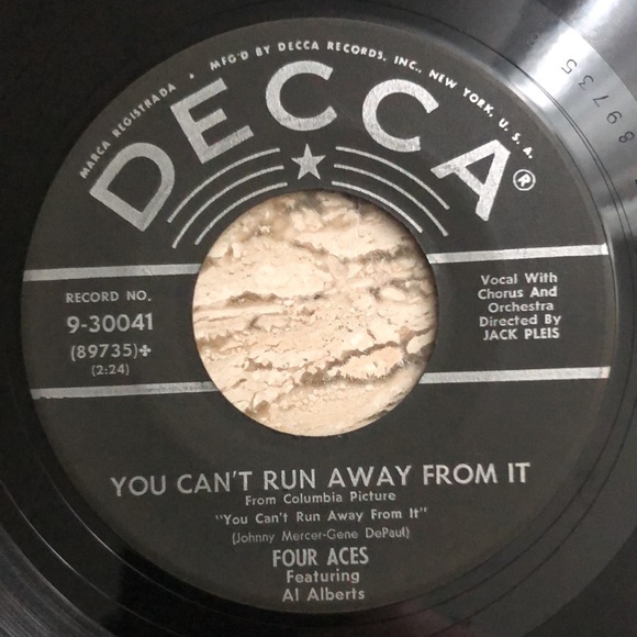 Four Aces Friendly Persuasion/You Can't Run Away From It Vinyl 45 Record '56 - Picture 4 of 8